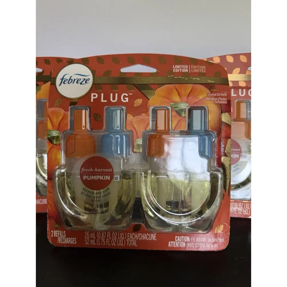Febreze Plug in PUMPKIN PATCH Scented Oil Refill Limited Edition New 6 Refills